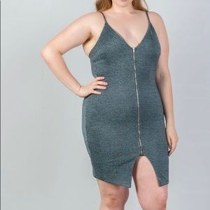 Misty green bodycon dress
